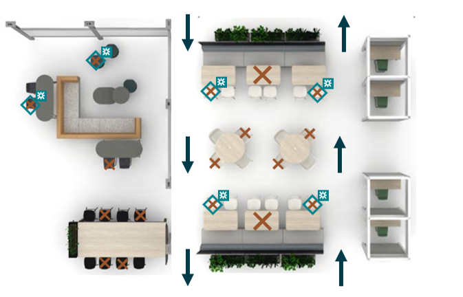 social distancing sample floorplan